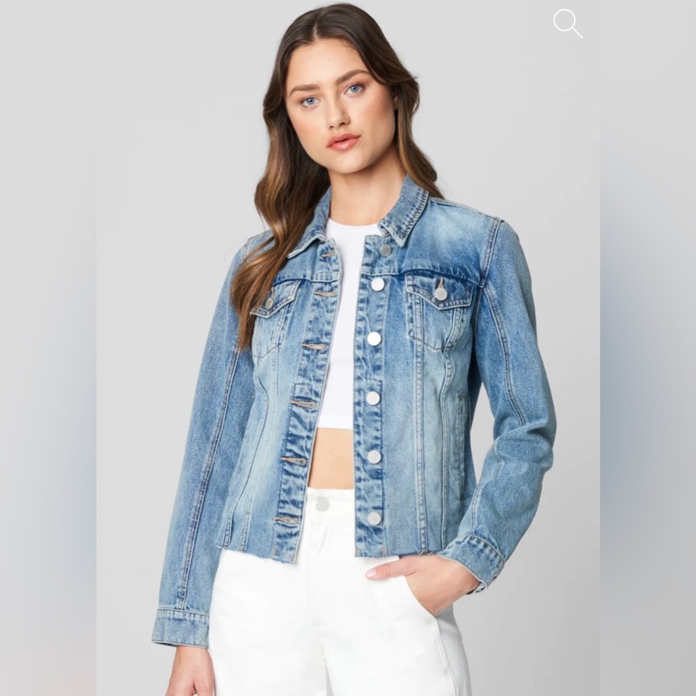 Blank NYC Cropped Denim Moto Jacket in “Traffic Jam” wash— New With Tags